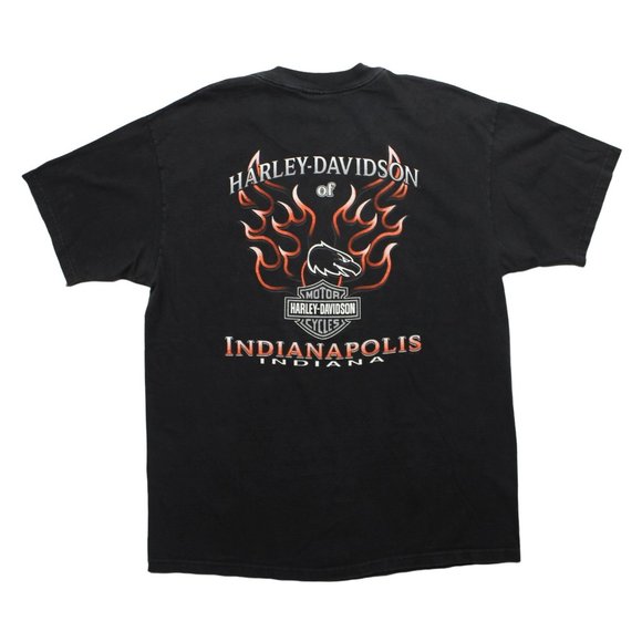 Vintage Harley Davidson Fat Boys Rule Black Short Sleeve Moto T Shirt Top sz L - Picture 4 of 4